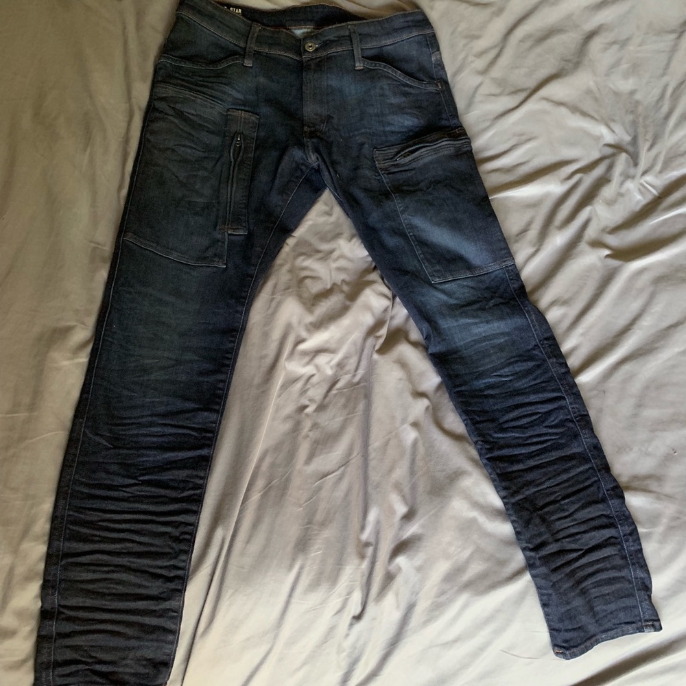 G-Star Super Slim Jeans With Zipper Pockets 34x32